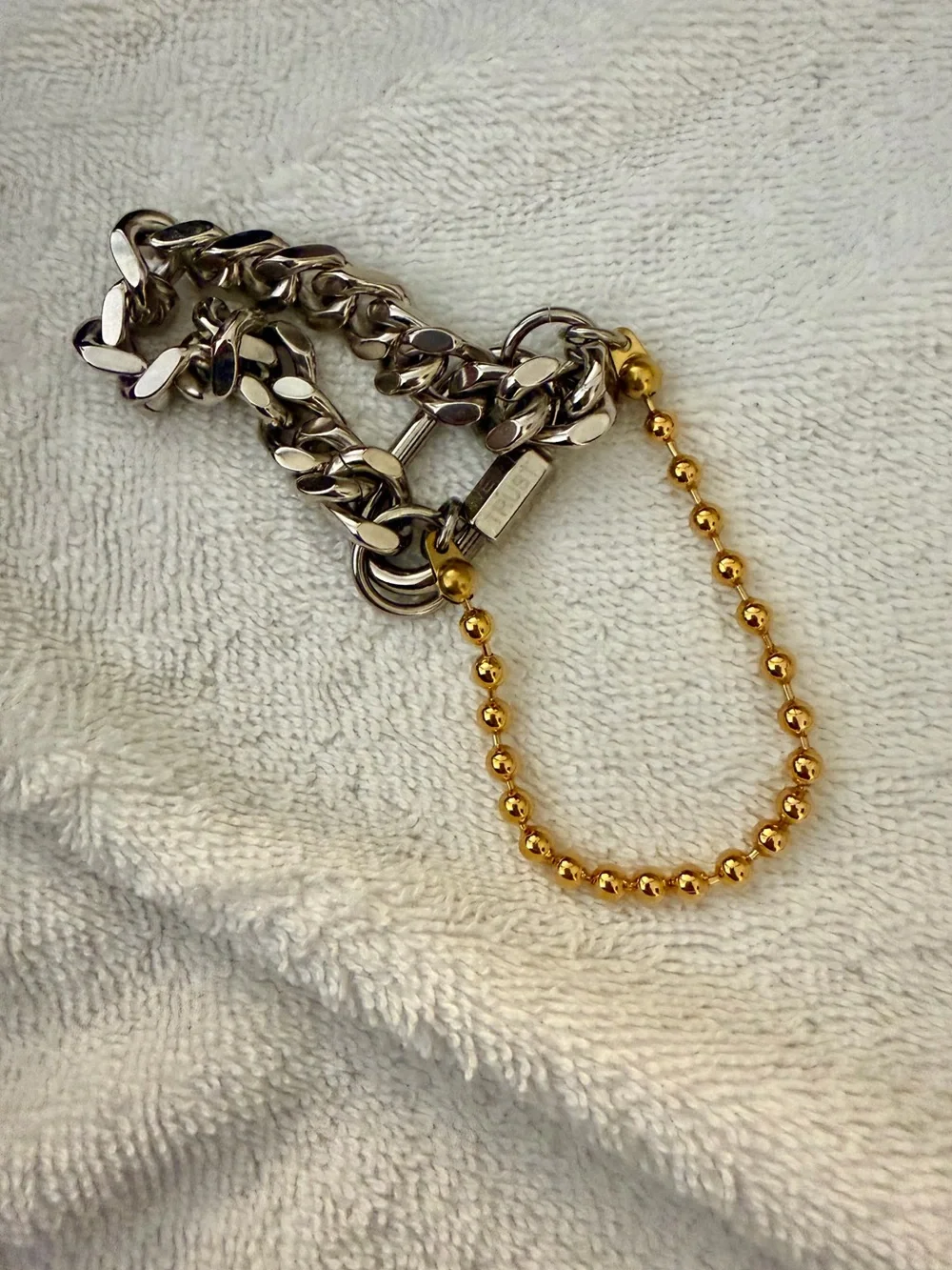 2-Tone Carabiner Double-Chain Bracelet by In Gold We Trust Paris